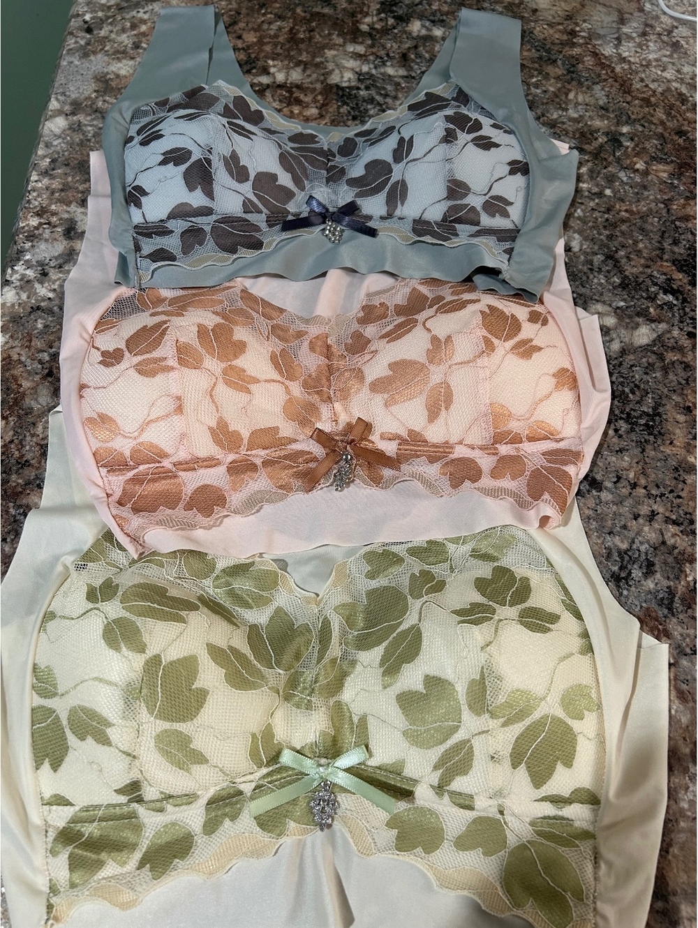 Set of 3 Lace Bralettes, Large